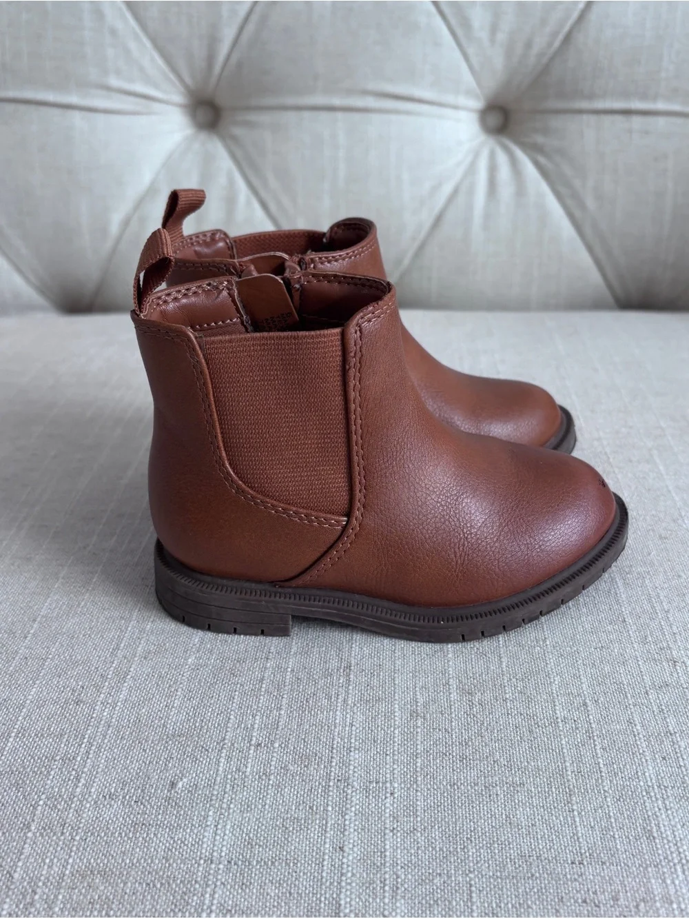 Cat & Jack Toddler Brown Chelsea Boot - Slip-On Pull Tab